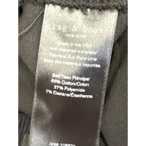 Rag & Bone Simone Women's Stretch Pant Black Crop Length Equestrian Size 00 - Picture 11 of 13